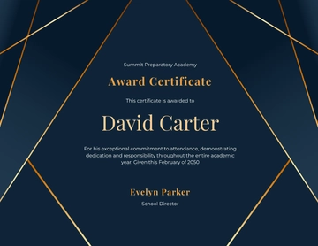 Gold Attendance Award Certificate Template - Edit Online & Download