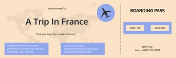 Travel Boarding Pass Invitation Template - Edit Online & Download