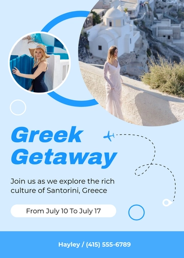Blue and White Travel Destination Invitation Template - Edit Online & Download
