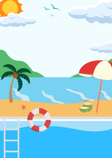 Minimalist Background Pool Party Invitation Template - Edit Online & Download