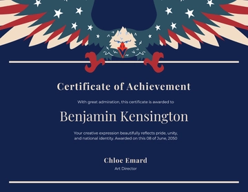 Creative Patriotic Art Certificate Template - Edit Online & Download