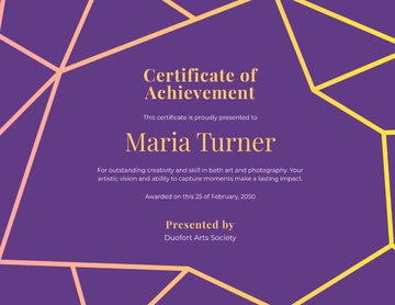 Art & Photography Certificate Template - Edit Online & Download