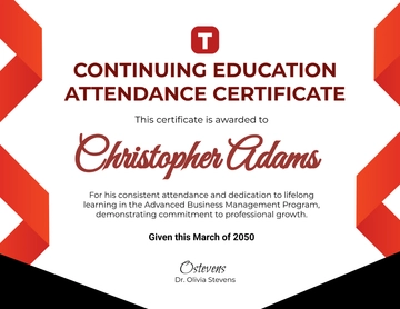 Continuing Education Attendance Certificate Template - Edit Online & Download