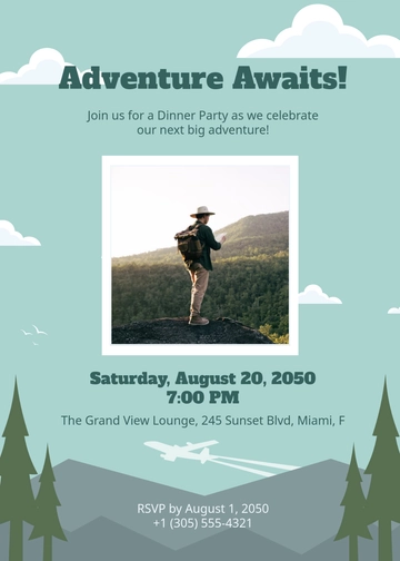 Custom Travel Party Invitation Template - Edit Online & Download