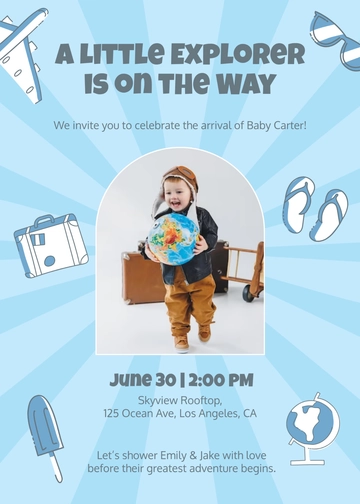 Travel Baby Shower Invitation Template - Download | Template.net