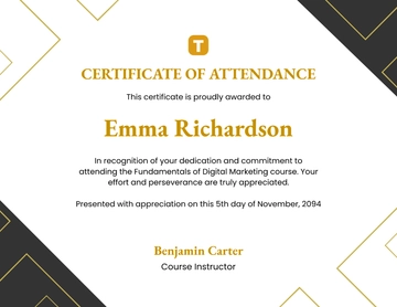 Course Attendance Certificate Template - Edit Online & Download