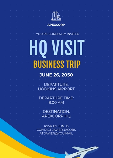 Blank Business Travel Card Invitation Template - Edit Online & Download