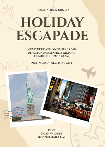 Holiday Travel Invitation Template - Edit Online & Download