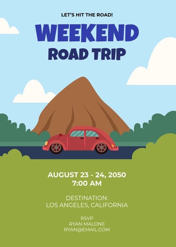 Green Road Trip Invitation Template - Edit Online & Download