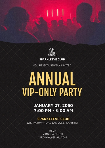 Nightclub VIP Entry Invitation Template - Edit Online & Download