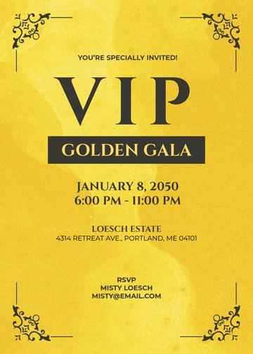 Golden Ticket VIP Invitation Template - Edit Online & Download