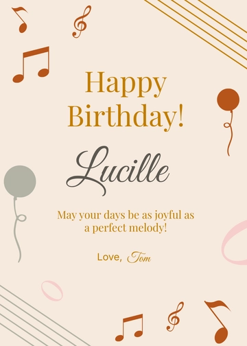 Music Note Greeting Card Template - Edit Online & Download