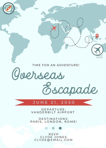 Map Travel Invitation Design Template - Edit Online & Download