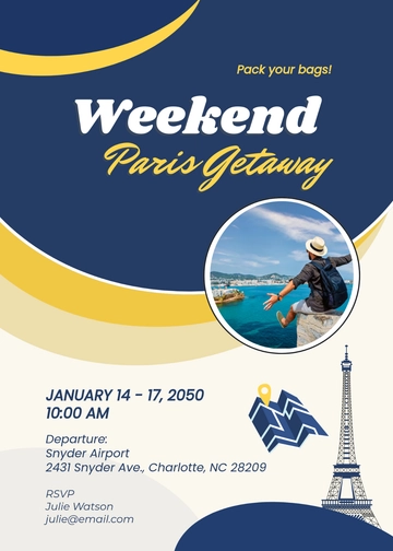 Weekend Getaway Travel Invitation Template - Edit Online & Download