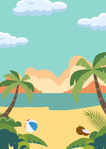Palm Tree Background Travel Invitation Template - Edit Online & Download