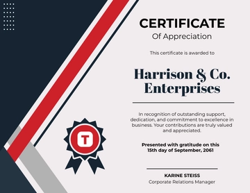Business Appreciation Certificate Template - Download | Template.net