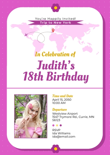 Debut Travel Invitation Template - Edit Online & Download