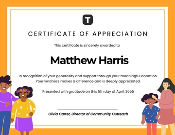 Donation Appreciation Certificate Template - Edit Online & Download