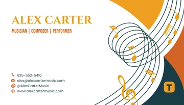Music Notes Business Card Template - Edit Online & Download