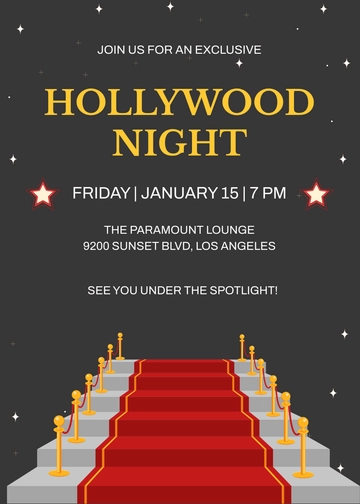 Hollywood Design VIP Invitation Template - Edit Online & Download