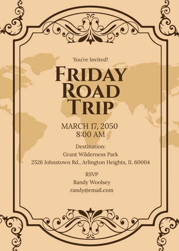 Vintage Style Travel Invitation Template - Edit Online & Download