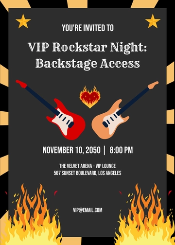 Rockstar Theme VIP Invitation Template - Edit Online & Download