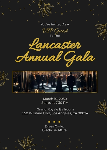 Annual Gala VIP Invitation Template - Edit Online & Download