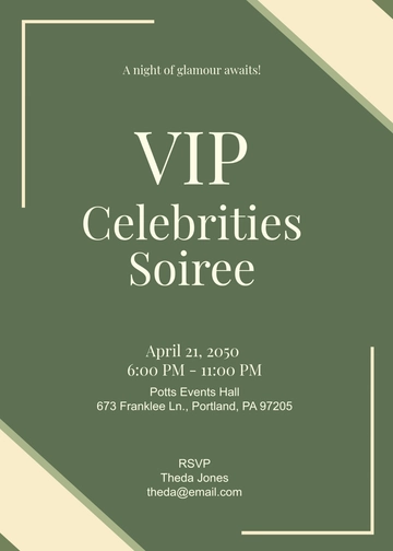Elegant Celebrity VIP Invitation Template - Edit Online & Download