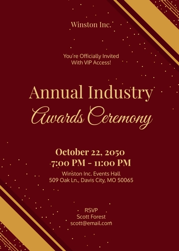 Award Ceremony VIP Invitation Template - Edit Online & Download