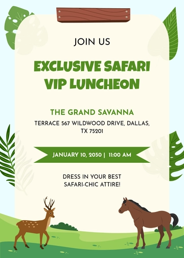 Safari VIP Lunch Invitation Template - Edit Online & Download