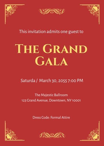 Admit One VIP Invitation Template - Edit Online & Download