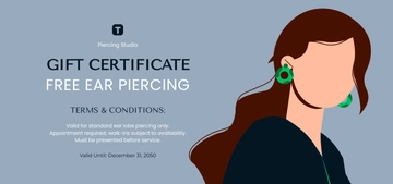 Ear Piercing Gift Certificate Template - Edit Online & Download
