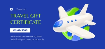 Simple Travel Gift Certificate Template - Edit Online & Download