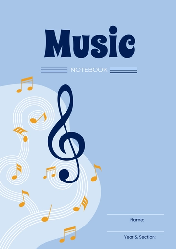 Music Note Notebook Cover Template - Edit Online & Download
