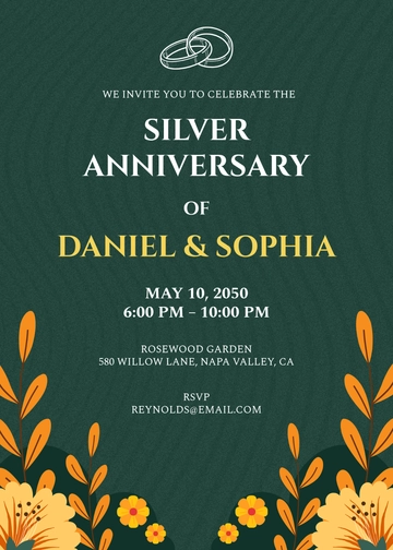 Love in Bloom Wedding Anniversary Invitation Template - Edit Online & Download