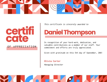 Creative Staff Appreciation Certificate Template - Edit Online & Download