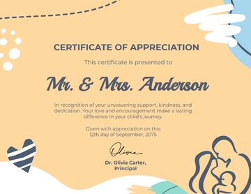 Parent Appreciation Certificate Template - Edit Online & Download
