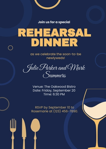 Unique Rehearsal Dinner Invitation Template - Edit Online & Download