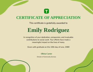 Social Work Appreciation Certificate Template - Edit Online & Download
