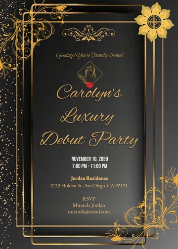 Luxury Debut Invitation Template - Edit Online & Download