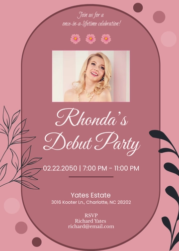 Rose Gold Debut Invitation Template - Edit Online & Download