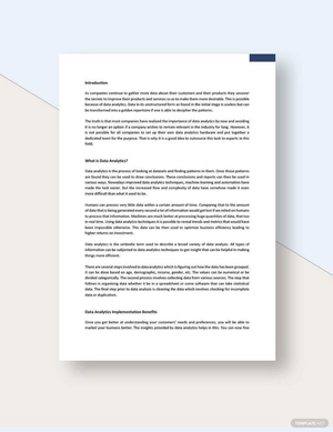 Data Analytics White Paper Template