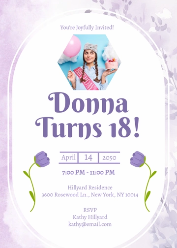 Professional Floral Debut Invitation Template - Edit Online & Download
