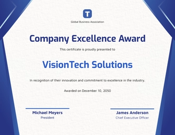 Company Award Certificate Template - Edit Online & Download