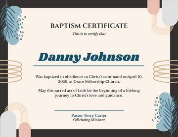 Aesthetic Church Baptism Certificate Template - Download | Template.net