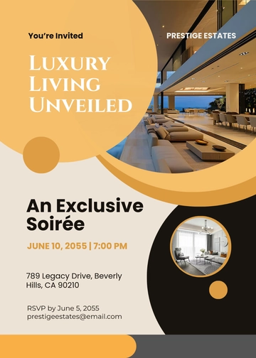 Luxury Real Estate Invitation Card Template - Edit Online & Download