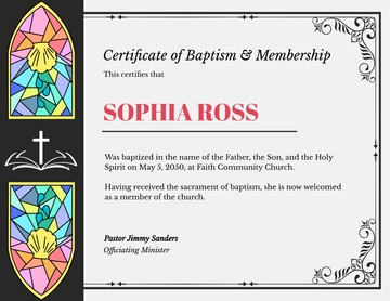 Editable Baptism Certificate Template - Download | Template.net