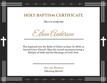 Holy Baptism Certificate Template - Download | Template.net