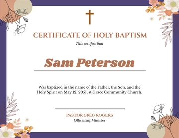 Religious Baptism Certificate Template - Download | Template.net