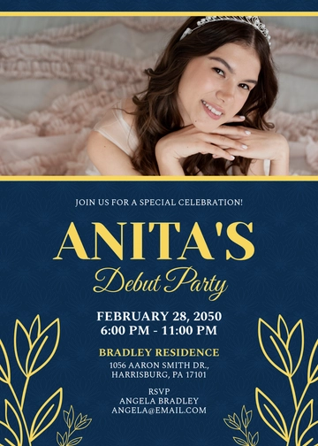 Personalized Debut Photo Invitation Template - Edit Online & Download
